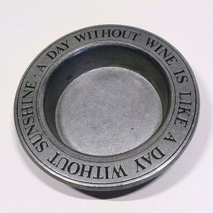 Wilton Armetale Pewter Wine Bottle Coaster or Holder " A Dinner Without Wine...